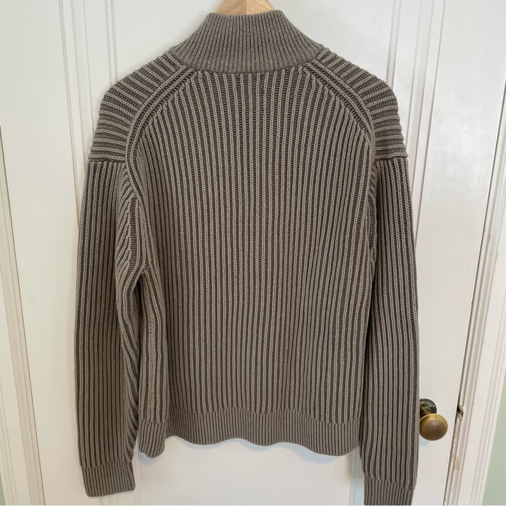 Abercrombie & Fitch Men's Taupe Quarter Zip Knit Oversized Sweater Sz S - Picture 5 of 7